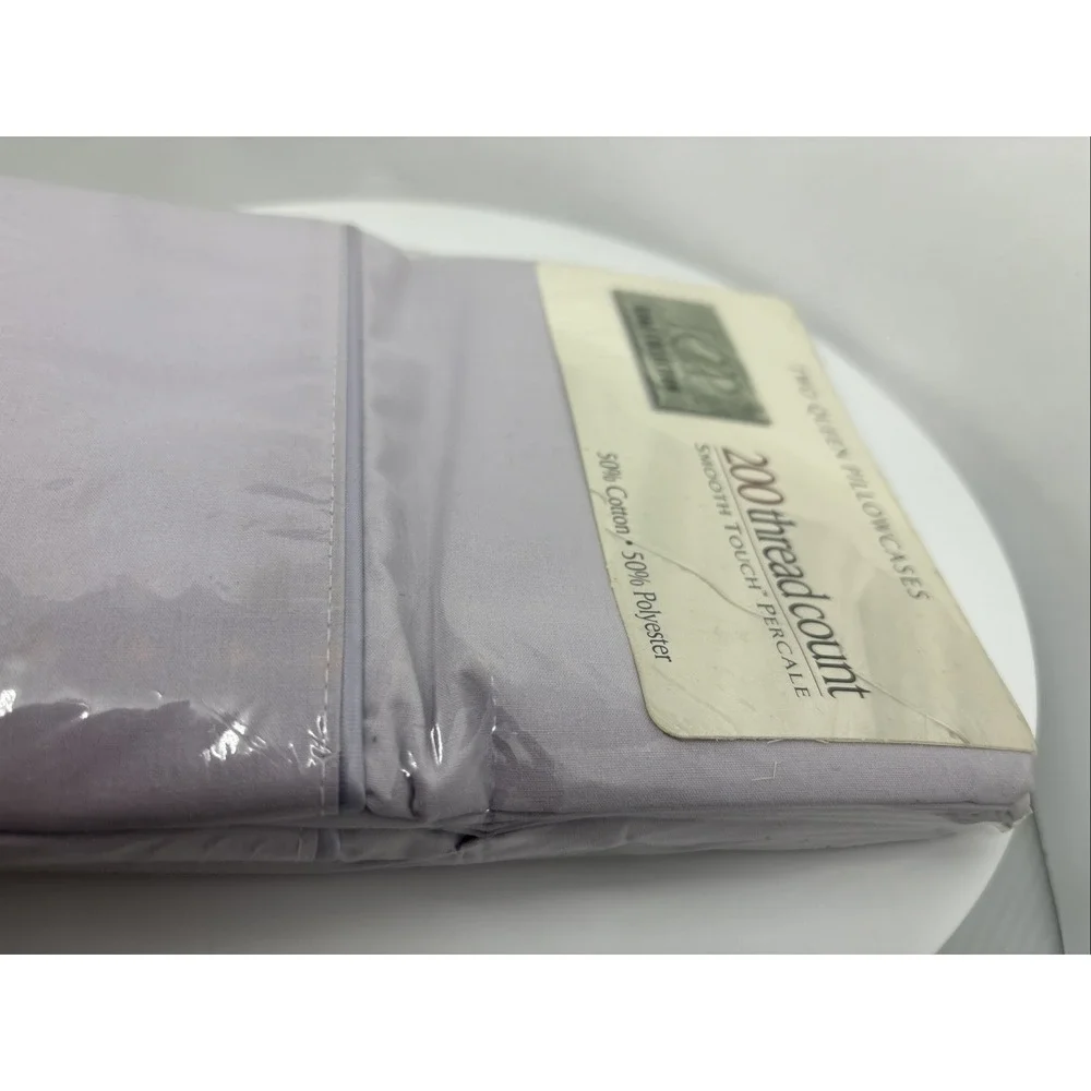JcPenny's Home Collection 2 Queen Pillow Cases Soft Lilac Light Purple Percale‎